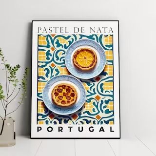 ModusPrintsDesigns - Etsy Turkey Portuguese Tart, Portuguese Pastry, Portugal Illustration, Portuguese Kitchen, Portugal Print, Portuguese Tarts, Portugal Poster, Portuguese Art, Portugal Art