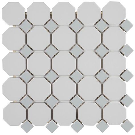 Osmond 2" x 2" Ceramic Octagon and dot Mosaic Wall & Floor Tile Understairs Toilet, Octagon Tile, Elegant Tiles, Ceramic Mosaic, Ceramic Subway Tile, Ceramic Mosaic Tile, Porcelain Mosaic Tile, Marble Mosaic Tiles, Grey Ceramics