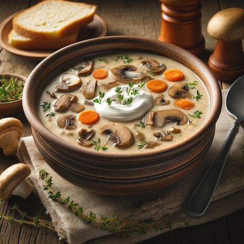 Cooking up Joy - Made with love: Hearty Polish Mushroom Soup - Zupa Kurkowa Polish Mushroom Soup, Light Salad, Making Food, Pasta Primavera, Kawaii Cooking, Food Painting, Anime Food, Food Illustration, Healthy Eating Recipes