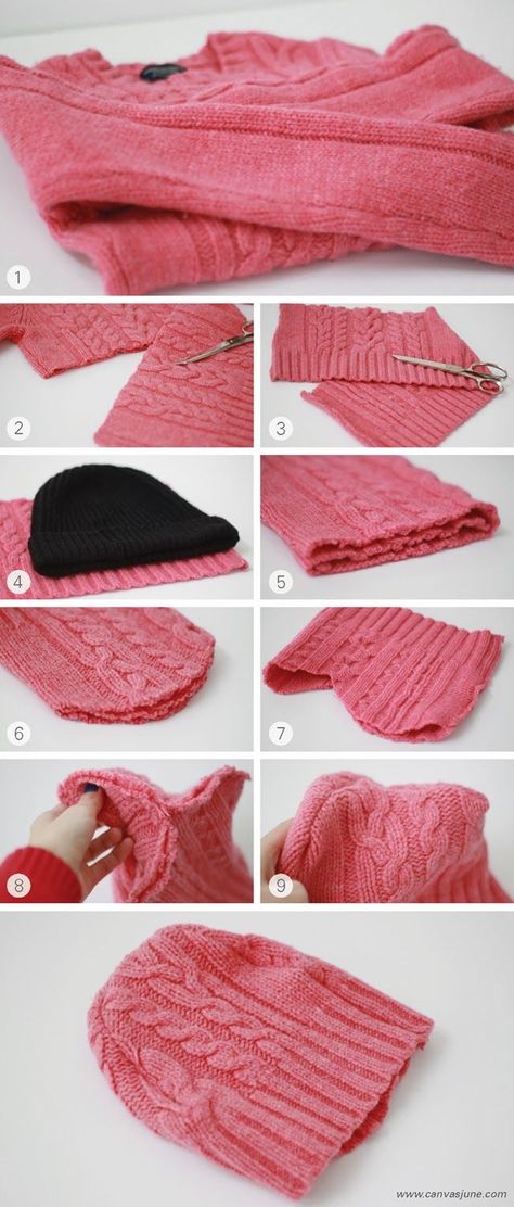 Diy Beanie, Sweater Diy, Sweater Mittens, Recycled Sweaters, Recycled Sweater, Sew Ins, Old Sweater, Costura Diy, Upcycle Sweater