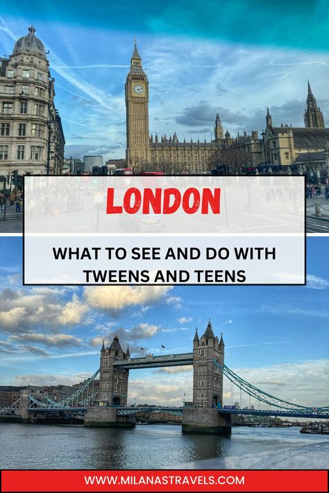 Heading to London with teens and tweens? Here are the best things to do in London with kids, teens and tweens. London is one of the best cities to visit with kids, teens and tweens! #Europe with kids #Europe with teens and tweens Europe With Teens, London With Teens, London Kids Activities, Europe With Kids, London Wonders, London With Kids, London Kids, London Itinerary, Flying With Kids