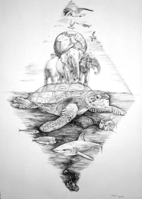 Ocean Theme Tattoos, Ocean Sleeve Tattoos, Coloring For Adults, Turtle Tattoo Designs, Sea Tattoo, Ocean Tattoos, Turtle Tattoo, Turtle Art, Elephant Tattoos