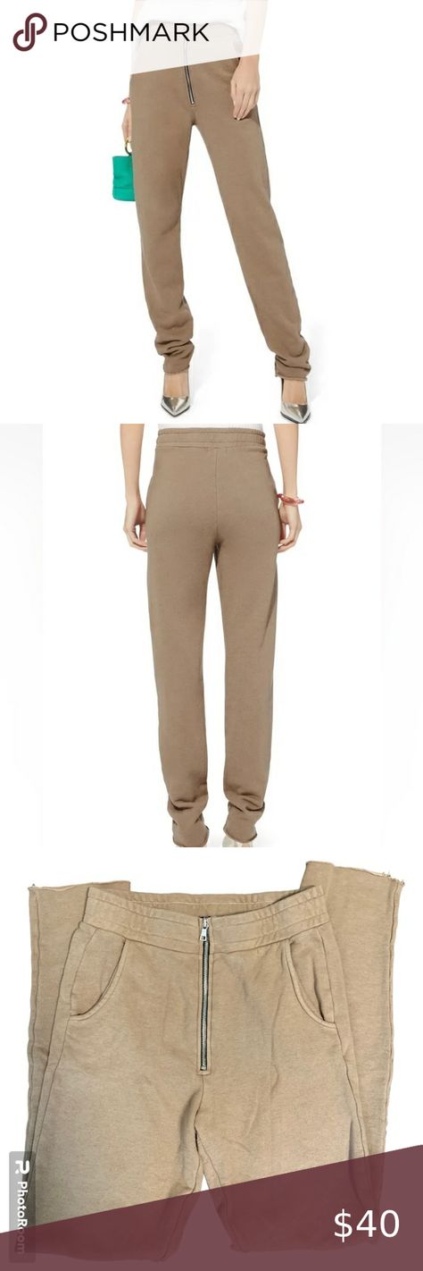 Cotton Citizen Tan Beige Brown Sweats Zipper Pockets High waisted Trouser Sz‎ S Outfit Pants, Comfy Winter, Cotton Citizen, High Waisted Trousers, Beige Brown, Pants Outfit, Zipper Pocket, Trousers, High Waisted