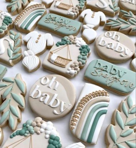 April Baby Shower, Boy Shower Themes, Baby Boy Cookies, Baby Shower Decorations Neutral, Pastel Baby Shower, Idee Babyshower, Sprinkle Shower, Baby Shower Theme Decorations, Sweet Tables