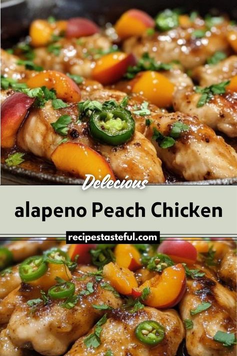 Jalapeno Peach Chicken is a delightful dish that balances spicy and sweet flavors. This recipe features tender chicken breasts cooked in a tangy peach preserve and soy sauce glaze with a hint of jalapeno heat, creating a flavorful and satisfying meal. Jalapeño Peach Chicken, Soy Sauce Glaze, Peach Glaze, Peach Chicken, Keto Lunches, Traditional Thanksgiving Recipes, Easy Thanksgiving Recipes, Healthy Thanksgiving, Thanksgiving Appetizers