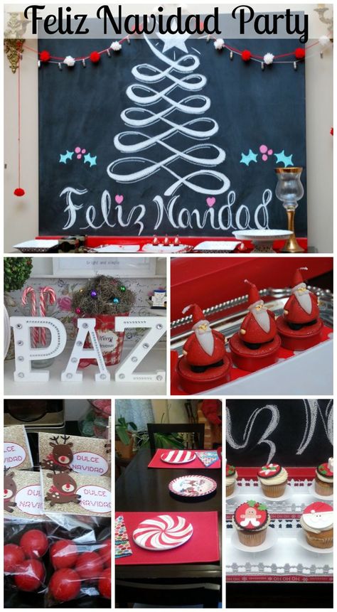 Feliz Navidad party ideas! See more party ideas at CatchMyParty.com. #feliznavidad Felix Navidad Party, Hispanic Christmas, Felix Christmas, Christmas Fiesta, Mexican Fiesta Birthday Party, Ward Christmas Party, Candy Grams, Christmas Pfp, Work Parties