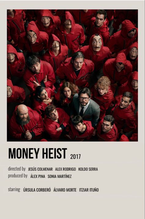 Money Heist Poster, Spanish Series, Character Dynamics, Movie Character Posters, Aesthetic Money, Movie Card, Iconic Movie Posters, Series Poster, Film Posters Minimalist