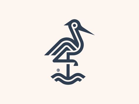 Beach Club Logo, Heron Logo, Crane Logo, Book Publishing Logo, Aesthetics Branding, Crane Drawing, Peacock Logo, Logo Design Tutorial, Bird Logo