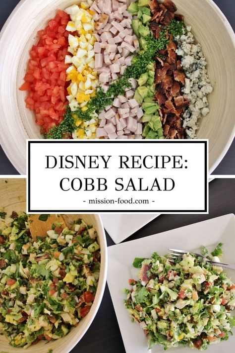 Brown Derby Cobb Salad, Chopped Cobb Salad, Grilled Vegetable Salads, Cobb Salad Recipe, Chopped Salad Recipes, Brown Derby, Simple Vinaigrette, Roasted Chicken Breast, Chopped Salad