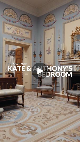 300K views · 13K reactions | Today, we're going behind the scenes of @netflix's '#Bridgerton' season 3 with production designer, Alison Gartshore, for an exclusive tour of the set.... | By Architectural Digest | So here we are in Kate and Anthony's new apartments fresh for season 3 we haven't seen these sets before this is Kate and Anthony's bedroom and for this set we wanted to obviously still be in the Bridgerton world because we're in the Bridgerton house but since they got married Anthony became the new Vicount and so of course they're now technically the head of the household so we felt that they needed a new fresh space so we created something that we thought was within the Bridgerton world but little bit livelier and a little bit younger in feel. We had a scenic artist paint our wal Bridgerton Bedroom, Bridgerton House, Kate And Anthony, Artist Paint, Architectural Digest, Season 3, Bedroom Apartment, Bedroom Inspirations, Got Married