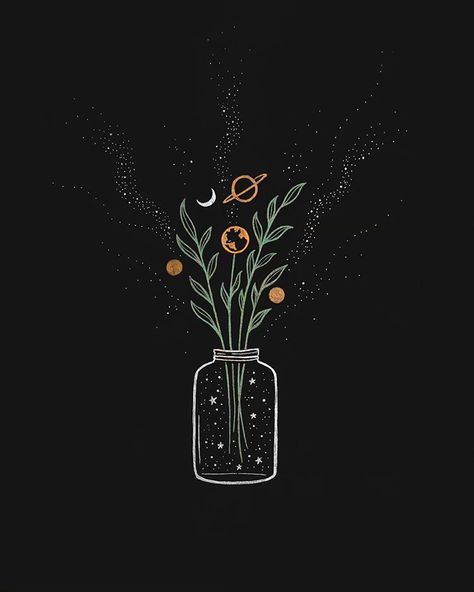 Iphone Drawing, Moon Flowers, The Moon And Stars, Art Mignon, 카드 디자인, Diy Tattoo, Wallpaper Vintage, Art Et Illustration, Art And Illustration