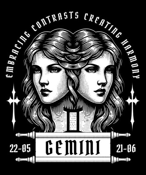 Zodiac gemini T-Shirt Design Template Linking Park, Ink Doodles, Zodiac Gemini, Amoled Wallpapers, T Shirt Design Template, Design Techniques, Spirit Shirts, Design Tshirt, Graphic Tshirt Design