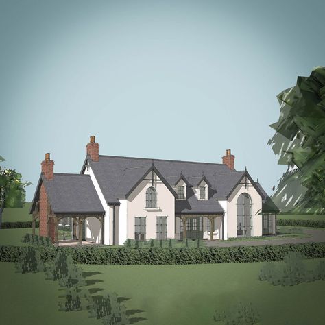 Irish House Plans, House Plans Ireland, Traditional Exterior Homes, Ireland Houses, House Designs Ireland, Square House Plans, French Country Exterior, Metal House Plans, Irish Houses