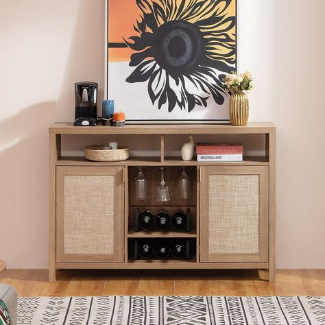 Rattan Cabinets, Bar Storage Cabinet, Sideboard Bar Cabinet, Rattan Doors, Bar Console, Coffee Bar Cabinet, Rattan Sideboard, Cabinet With Storage, Modern Cupboard