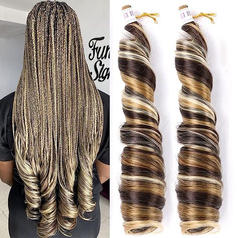 Box braids or Crochet Hair 6 27 613 Braids, Hair For Box Braids, Spiral Braids, Curly Braiding Hair, Spiral Braid, Outdoor Sectionals, Triangle Box Braids, Hair French, Curly Extensions