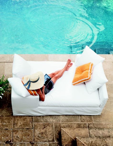 Poolside Furniture, Living Pool, Double Chaise Lounge, Lee Industries, Outdoor Daybed, Double Chaise, Chaise Lounges, Outdoor Chaise, Blog Design