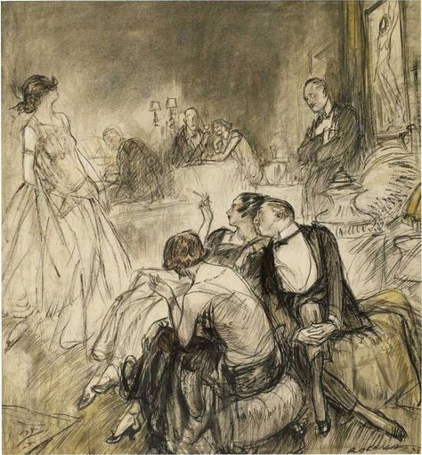 Henry Patrick Raleigh 20s Art, Thumbnail Sketches, Homemade Art, Expressionist Art, Art Et Illustration, High Society, Ethereal Art, Harper's Bazaar, Vintage Illustration