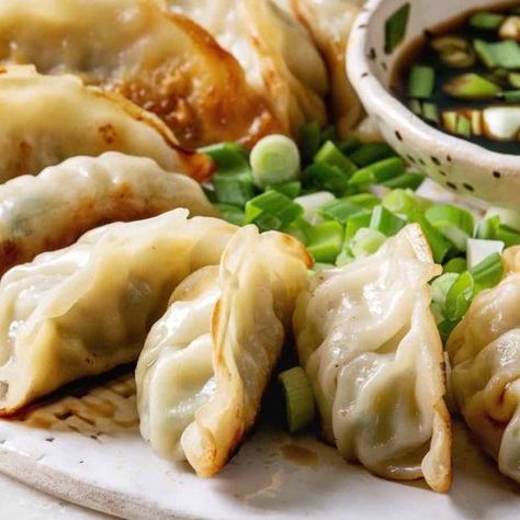 Peking Ravioli (Pan Fried Peking Dumplings) - IzzyCooking Gyoza Sauce, Resep Vegan, Asian Dipping Sauce, Avocado Mousse, Crab Stuffed Shrimp, Fried Dumplings, Chinese Dumplings, Asian Sauce, Dumpling Recipe