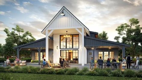 Organic Modern Barndominium, Luxury Barndominium, Pavilion House, Barndominium House, Small Barndominium, Barndominium Plans, Luxury Garage, Upstairs Loft, Barn Style House Plans