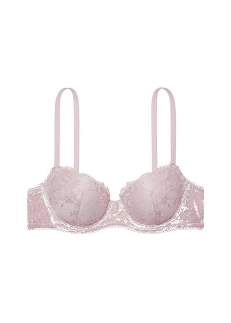 Velvet Bra, Demi Cup Bra, Vs Lingerie, Pretty Bras, Vs Bras, Pink Aura, Cute Bras, Beautiful Bra, Bare Necessities