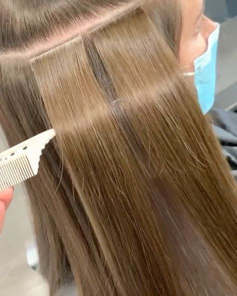 WEST LABEL HAIR on Instagram: “Our invisible tape extensions are so discreet and easy to apply. They can also be reused multiple time’s 😘😘 @west.label #glowup #skincare…” Hair Extensions Dark Brown, Sunny Hair, Indian Hair Extensions, Weft Extensions, Tape Ins, Brazilian Hair Extensions, Hair Tape, Tape In Extensions, Voluminous Hair