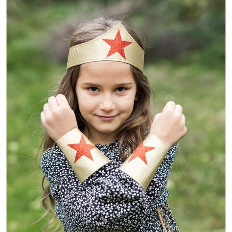 Superhero Wonder Girl Dress Up Bundle, 2pcs - Great Pretenders Play | Maisonette Superhero Headbands, Social Media Coordinator, Superhero Girl, Pretend Play Costumes, Walker Toys, Celestial Magic, Girls Dress Up, Girl Superhero, Manhattan Toy