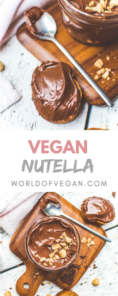 Nutella Vegan, Nutella Recipe, Vegan Chocolate Recipes, Vegan Dips, Nutella Fudge, Vegan Nutella, Vegan Dressing, Hazelnut Chocolate, Eating Vegan