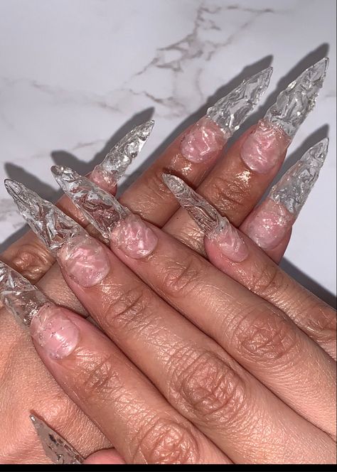 So icceeyy nails! These are available in all nail shapes/lengths/sizes at my shop! Ice Nails Acrylic Clear, Ice Nails Designs, Ice Nails, Wrap Nails, Nails Ice, Snow Nails, Ice Gel, Cherry Blossom Nails, Gel Press On Nails