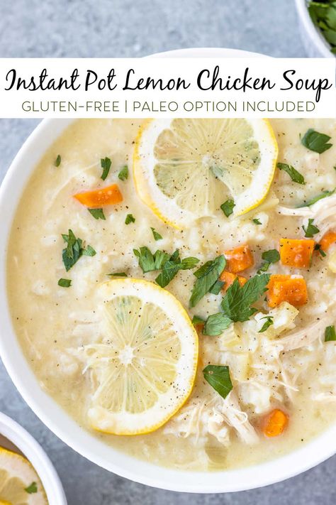 Paleo Lemon Chicken, Rice Soup Crockpot, Instant Pot Zuppa Toscana, Lemon Chicken Rice Soup, Instant Pot Lemon Chicken, Lemon Chicken Rice, Chicken Soup Crockpot, Lemon Rice Soup, Greek Lemon Chicken Soup