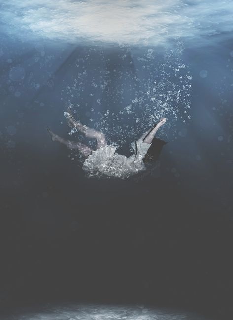 A woman is floating in water in a conceptual photograph by Jenn Meyers Underwater Drawing, Sky Photoshop, Polaroid Template, Water Drawing, Lake Art, Color Quotes, Pictures Photography, Animation Art Character Design, Dark Art Illustrations