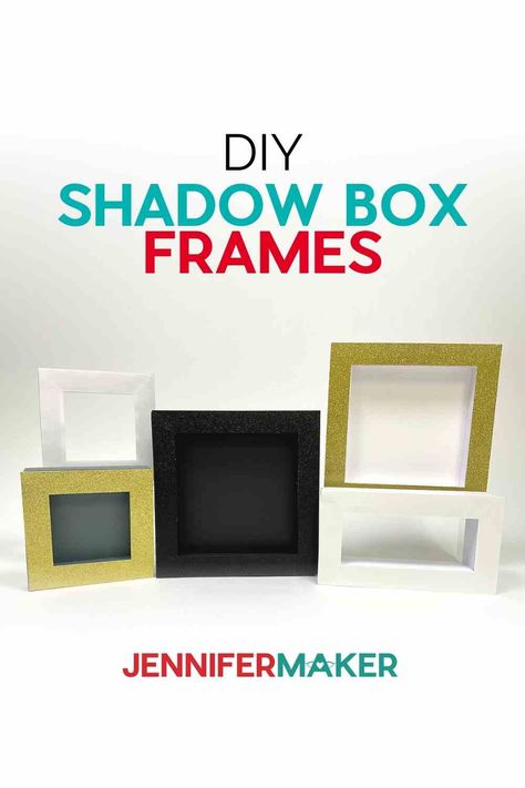 DIY Shadow Box Frames in five styles made from cardstock and Kraft board Diy Drawer Dividers, Paper Picture Frames, Jennifer Maker, Paper Picture, Trending Crafts, Cricut Svgs, Diy Shadow Box, Shadow Light, Diy Drawers