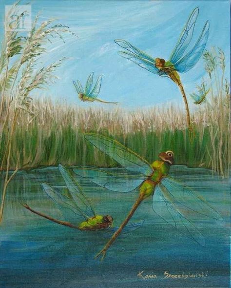 Lily Pad Painting, Painting Butterflies, Dragonfly Artwork, Dragon Flys, Dragonfly Painting, Butterfly Dragon, Dragonfly Dreams, Dragonfly Art, Dragonfly Tattoo