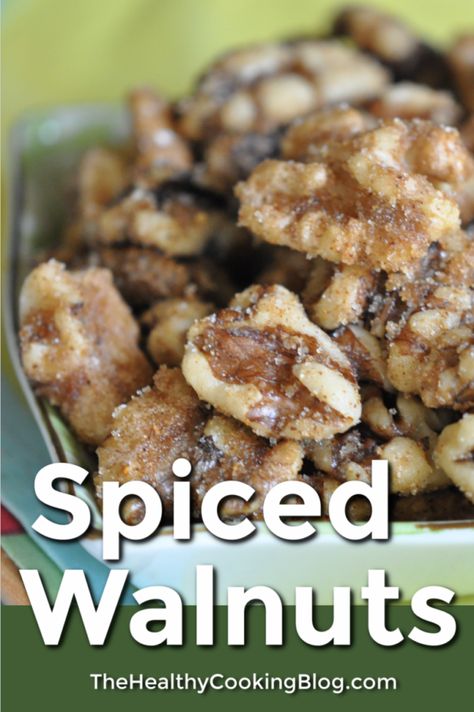 Spiced Walnuts Recipe, Holidays Appetizers, Spicy Walnuts, Gift Snack, Spiced Walnuts, Walnuts Recipe, Fall Appetizers, Walnut Recipes, Roasted Walnuts