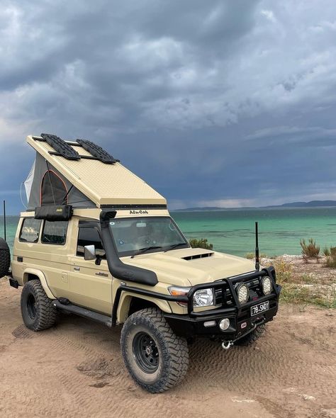 70 Series Land Cruiser #70Series #LandCruiser Land Cruiser Camping, 4wd Aesthetic, 76 Series Landcruiser, 70 Series Landcruiser, Land Cruiser Troopy, Troopy Camper, 80 Series Landcruiser, Landcruiser 70 Series, Toyota Land Cruiser 70 Series