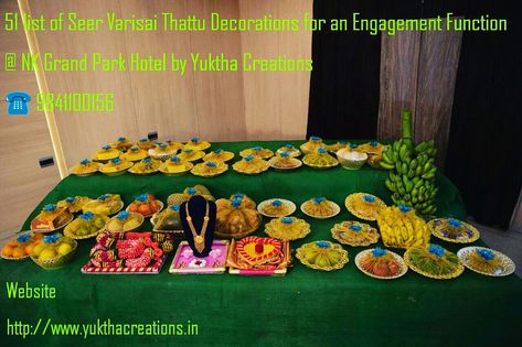 51 list of Seer Varisai Thattu Decorations for an Engagement Function  @ NK Grand Park Hotel by Yuktha Creations  ☎ 9841100156 Decoration Ideas For Marriage, Thattu Decoration, Hall Divider, Diy Crafts Paper Flowers, Crafts Paper, Park Hotel, Paper Flowers, Decorative Plates, Divider