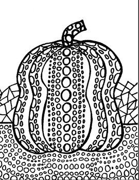 Halloween Art Lessons, Artist Research Page, Ks3 Art, Pumpkin Coloring, Yayoi Kusama Pumpkin, Pumpkin Drawing, Pumpkin Coloring Pages, Kids Art Class, Art Therapy Activities