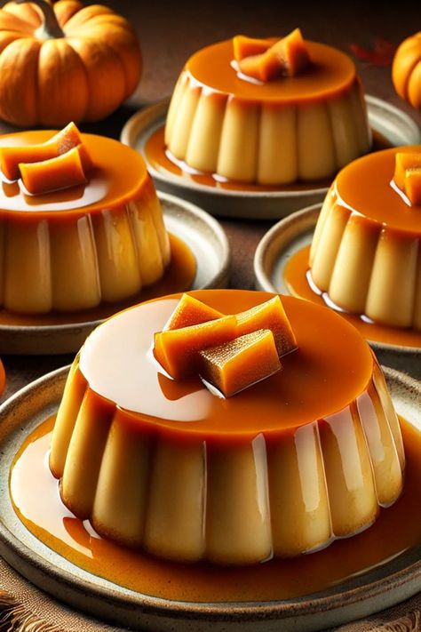 Pumpkin Leche Flan Recipe is a creamy, rich dessert combining classic flan with pumpkin flavor, perfect for fall this recipe serves 6 and takes about 1 hour, Banana Flan Recipe, Banana Flan, Leche Flan Recipe, Pumpkin Flan, Caramel Flan, Flan Recipe, Food Deserts, Rich Desserts, Caramel Topping