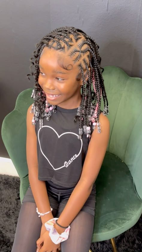 Kiddie boho tribal braids🔥 Click link in bio && BOOK TODAY ! Sewins, Knotless Plaits, Braids & more #naturalhairbytia #orlandobraids… | Instagram Kids Summer Braided Hairstyles, Natural Hair Styles Cornrows For Kids, Boho Braids For Black Kids, Children Hairstyles For School, Kids Graduation Hairstyles, Children Braids Hairstyles Black, Boho Braids For Kids, School Hair Styles For Kids, Hairstyles For Children Black