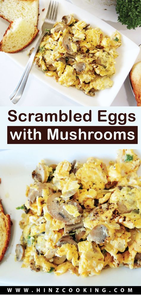 Scrambled Eggs With Mushrooms Egg Mushroom Recipe, Mushroom Eggs Breakfast, Scrambled Eggs With Mushrooms, Eggs Mushrooms Breakfast, Mushroom Scrambled Eggs, Egg And Mushroom Breakfast, Mushroom And Egg Recipes, Mushroom Egg Recipes, Scrambled Eggs With Cream