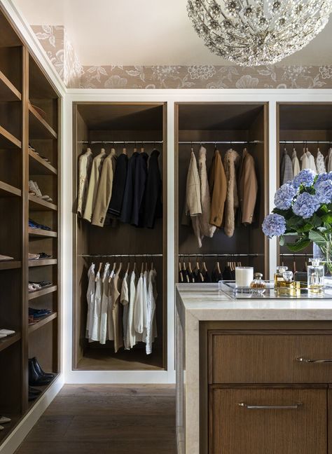 Systems For Home, Marie Flanigan Interiors, Master Closet Design, Marie Flanigan, Closet Island, Closet Vanity, Look Wallpaper, Dream Closet Design, Palmetto Bluff