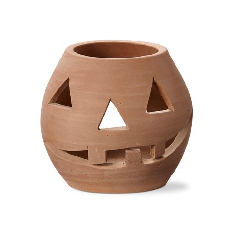 PRICES MAY VARY. let the ghoul times roll! elevate the season's decor. this festive luminary is perfect for creating fun and spooky atmospheres for halloween. natural terracotta, 100% handmade using a potter's wheel. slight variations are to be expected—each piece is one-of-a-kind, no two pieces will be exactly alike. QUALITY MATERIAL:terraoctta CARE AND USE INSTRUCTIONS:holds standard size tealight, votive or 2x2 pillar, decorative use only PRODUCT SIZE:6 in h x 6.5 in dia Let the ghoul times r Simple Ceramics, Front Doorstep, Unique Halloween Decorations, The Ghoul, Lantern Candle Decor, Small Pumpkins, Creative Co Op, Unique Halloween, Tealight Holder