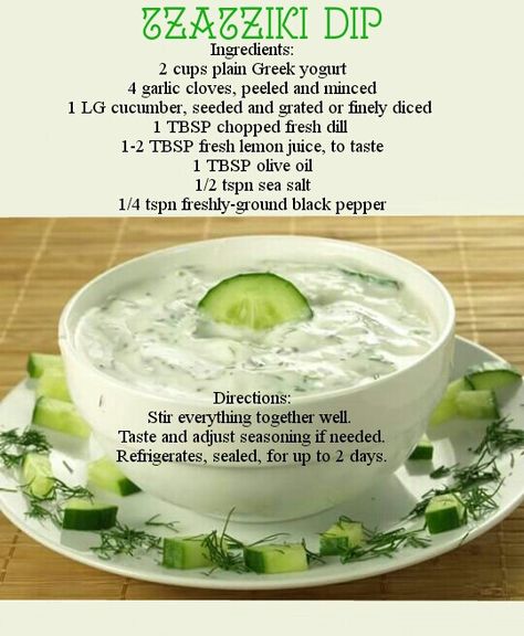 Tzatziki Dip - greek yogurt, cucumber, dill Party Food Gluten Free, Greek Tacos, Tzatziki Dip, Yogurt Diet, Food Gluten Free, Dill Dip, Cucumber Dill, Party Snack Food, Best Party Food