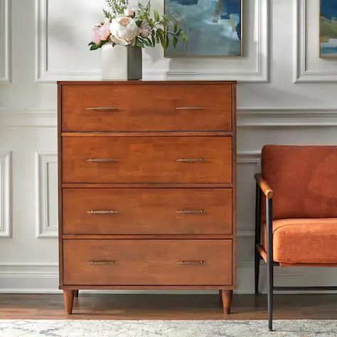 Search for Mid Century Modern Dresser | Discover our Best Deals at Bed Bath & Beyond Mid Century Modern Bedroom Furniture, Chest Bed, Vibe Board, Nyc Apt, Cabinet Diy, Modern Chests, Plant Room, Furniture Flipping, 4 Drawer Chest