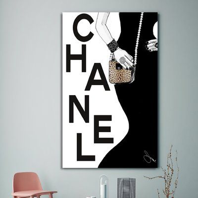 PicturePerfectInternational 'Chanel Nights' Graphic Art Print Size: 48" H x 28" W x 1.5" D, Format: Canvas Floater Frame Chanel Style, Chanel Logo, Fashion Wall Art, Floater Frame, Chanel Fashion, Floater Frames, Wall Art Canvas, Style Art, Art Canvas