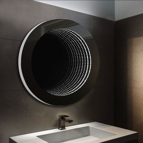 3D Infinity Tunnel LED Illuminated Bathroom Wall Mirror Frameless Round 600mm UK | eBay Modern White Sideboard, 3d Tunnel, Mirror Coffee Table, Infinity Mirrors, Mirrors With Lights, Bathroom Shower Organization, Modern Glass Coffee Table, Rustic Laundry Rooms, Bathroom Led