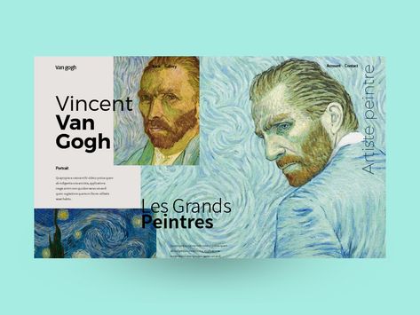 Van Gogh Poster, Van Gogh Design, Book Pages Design, Art Gallery Booklet Design, Museum Magazine, Museum Pamphlet Design, Van Gogh Graphic Design, Museum Graphic Design, Museum Pamphlet