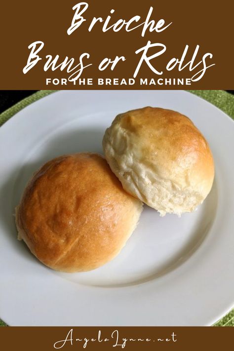 Bread Machine Brioche Buns, Brioche Buns Bread Machine, Sub Buns Recipe Bread Machine, Bread Machine Buns Dough, Homemade Brioche Buns, Brioche Buns Sandwiches, Bread Machine Buns, Bread Machine Hamburger Buns, Bread Machine Brioche