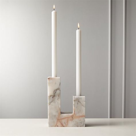 Decks Holds 2 Red Marble Taper Candle Holder | CB2 Lotus Flower Candle Holder, Lotus Flower Candle, Wood Pillar Candle Holders, Black Taper Candles, Marble Accessories, Marble Candle Holder, Unique Candle Holders, Mantle Shelf, Epoxy Art