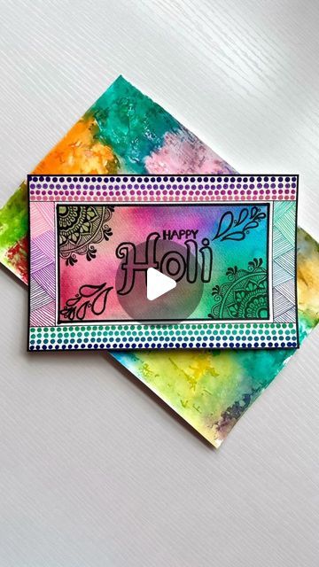 Jalpa Patel on Instagram: "Happy Holi everyone, you can do this technique to make greeting card as well, it’s super fun and easy to do  #holihai #happyholi #creativeidea #fundiy #easytodo" Holi Card, Happy Holi, Creative Expressions, Color Card, Fun Diys, You Can Do, Greeting Card, Card Making, Greeting Cards