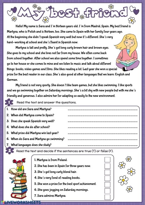 Present Simple or Past Simple online activity for pre-intermediate. You can do the exercises online or download the worksheet as pdf. My Best Friend Worksheet, I Can Be A Good Friend Worksheet, I Am A Good Friend Because Worksheet, Who Is Being A Friend Worksheet, Present And Past Passive Worksheet, Present Simple Comprehension, Personality Adjectives, Reading Comprehension Texts, Descriptive Text